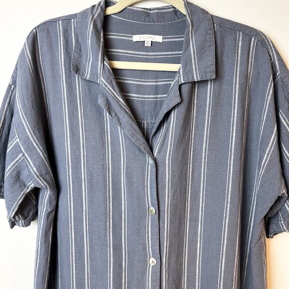 Z Supply Blue Striped Shirt Dress - Picture 7 of 16